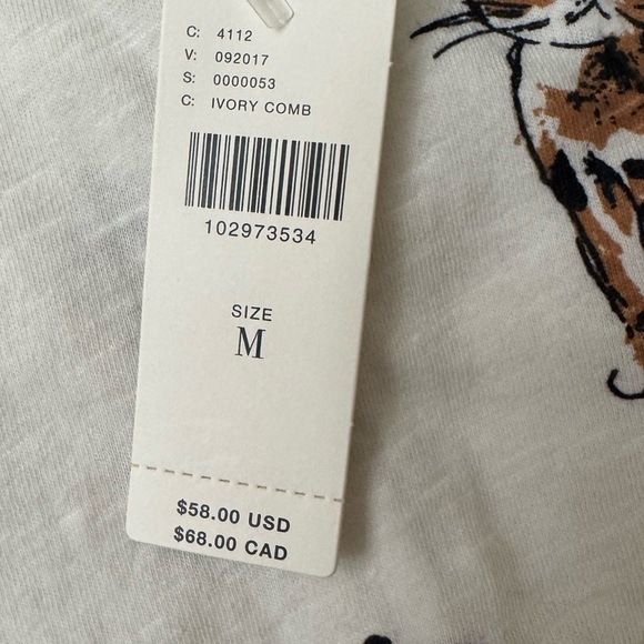 Maeve The Boxy Caitlin  White Graphic Long Sleeve Tee - Picture 9 of 9